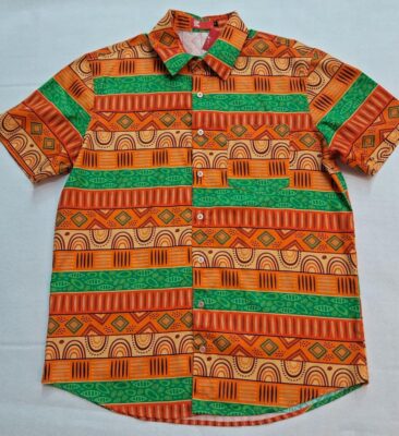 CAMISA LARANJA E VERDE