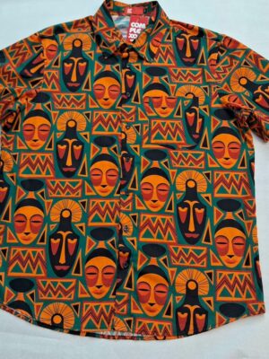 CAMISA INFANTIL MASCARA (Laranja / preto)